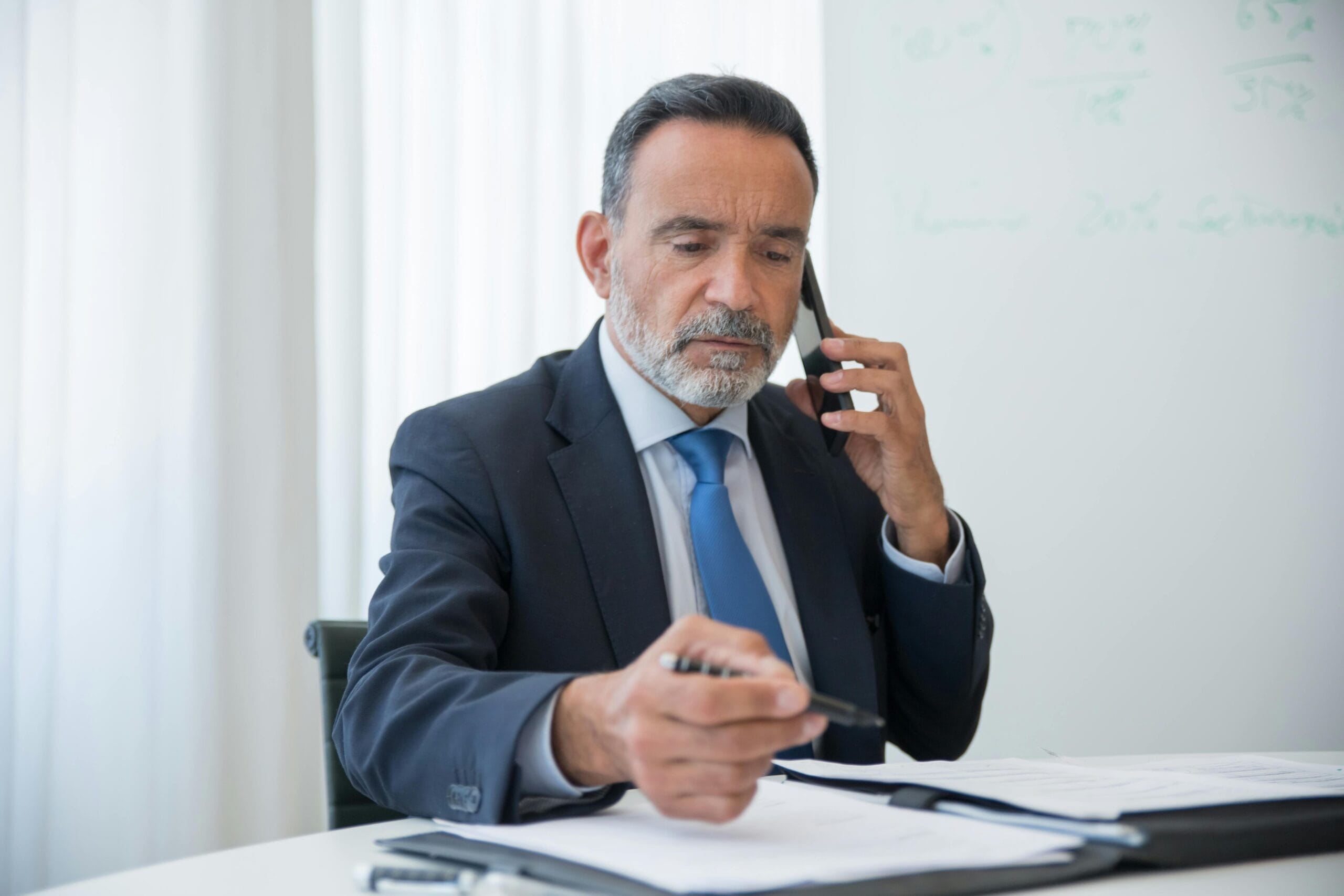 Property manager reviewing insurance docs