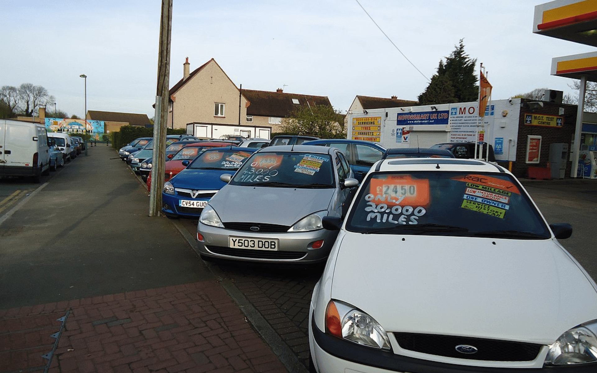 Cars in a dealership